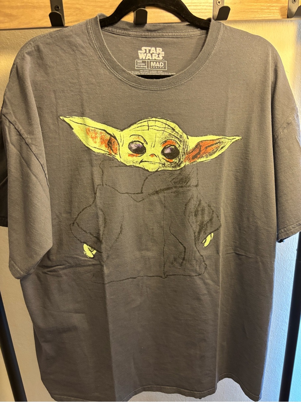 MAD Engine Star Wars Logo Tee - Charcoal Baby Yoda 2xl